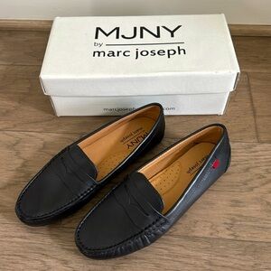 Marc Joseph Womens Black Penny Loafer